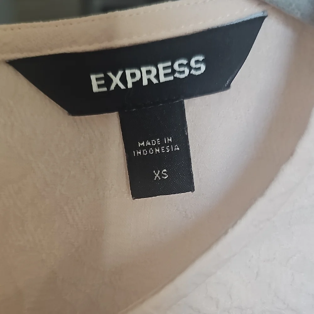 Express Light Pink Ruffle Sleeve Blouse - Picture 3 of 3